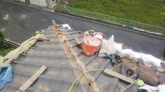 海田町屋根リフォーム棟瓦取り直し工事