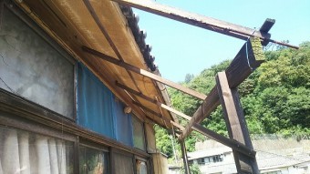 既築塩ビ波板撤去
