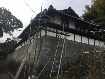 塀瓦工事足場組①