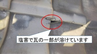 塩害瓦被害
