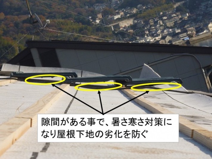 ルーガ屋根下地の隙間