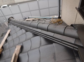 1階隅棟解体準備