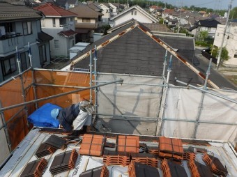 軒先瓦取り付け