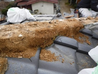 雨水侵入による赤土劣化