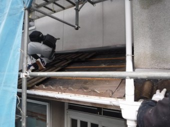 葺き替え工事下屋根