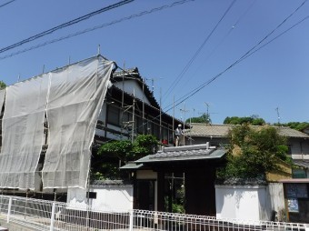 呉市外壁塗装・しっくい壁工事足場工事