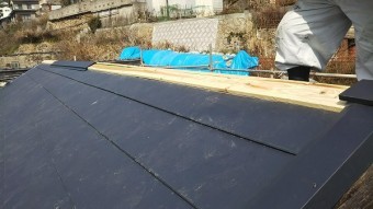 棟際貫板取り付け
