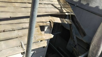 1階瓦屋根野地板
