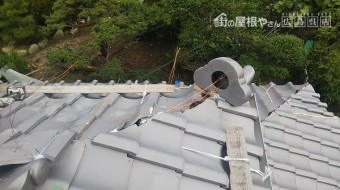 鬼瓦取り付け