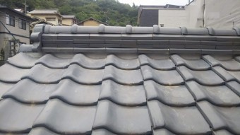 大棟台土しっくい増し塗り