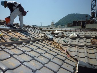 炎天下作業