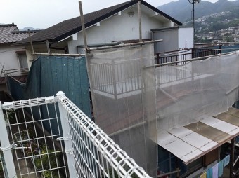 メッシュシート掛け