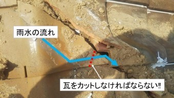 棟際瓦のカット
