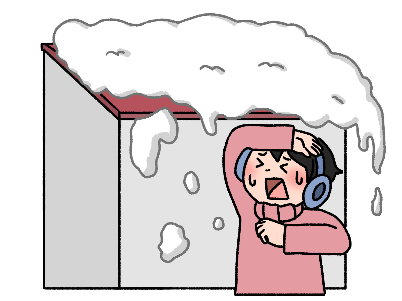 広島市安芸区　落雪　イラスト