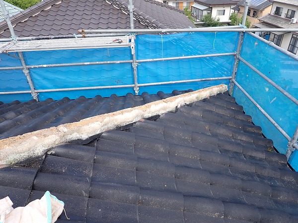 谷部分の瓦の取り合い調整