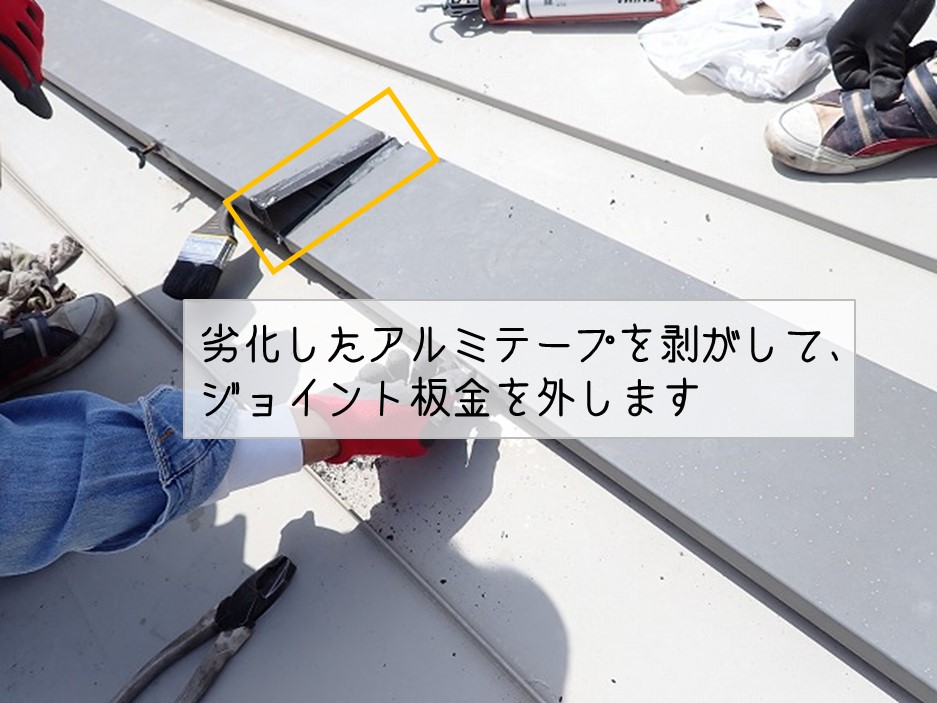 熊野町プレハブ事務所板金屋根雨漏り調査