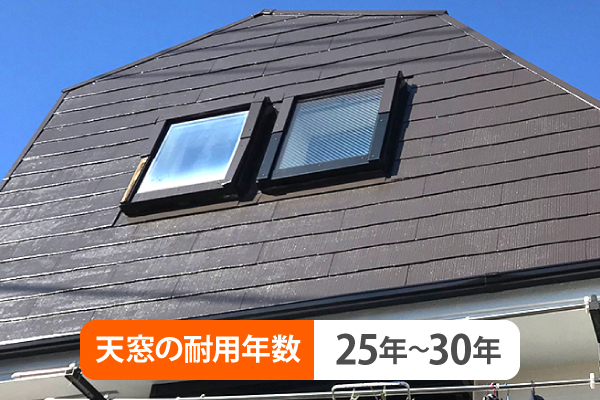 天窓の耐用年数は25年～30年